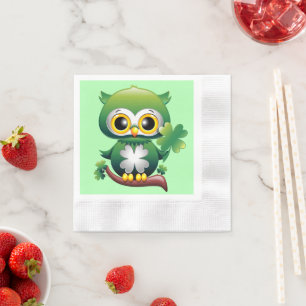 Guardanapo De Papel Baby Owl St Patrick Paddy Cartoon