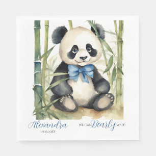 Guardanapo De Papel Baby Panda Bear Barly Wait Boy Chá de fraldas