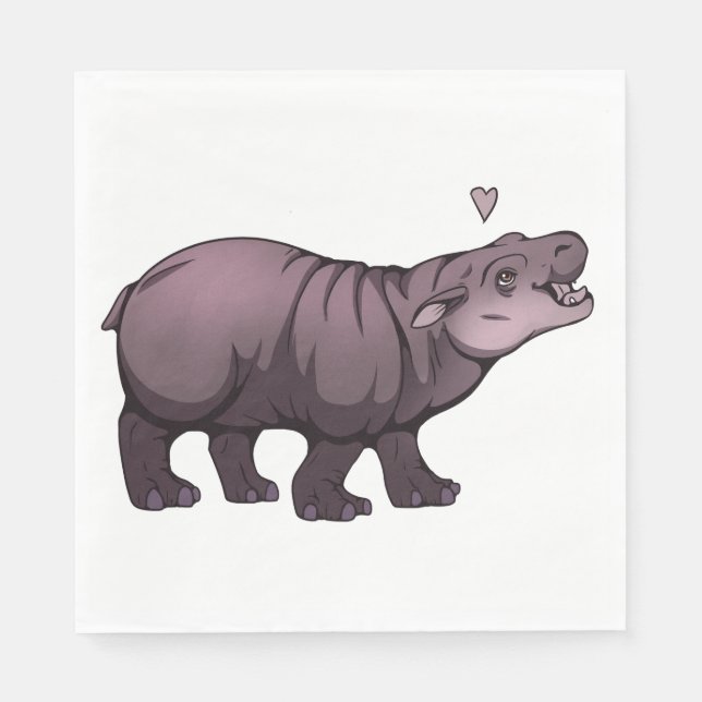 Guardanapo De Papel Baby Pigmy Hippo (Frente)