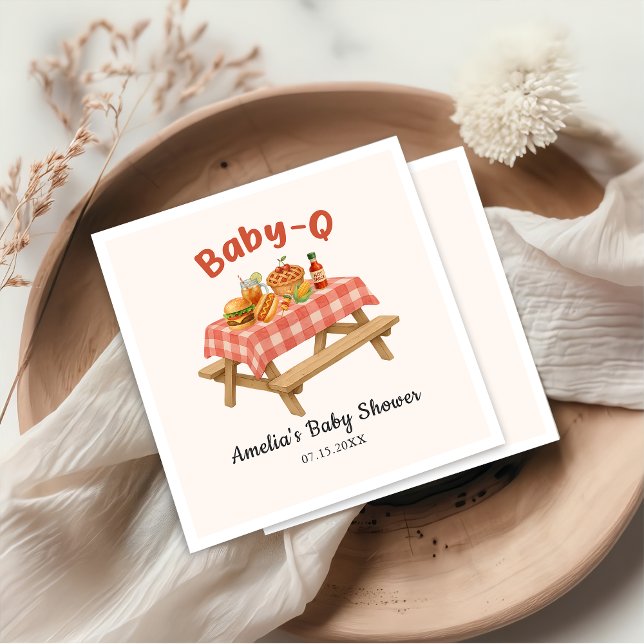 Guardanapo De Papel Baby Q Barbecue Chá de fraldas Napkins (Criador carregado)