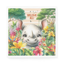 Baby Rhino Party Napkin