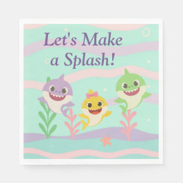Guardanapo De Papel Baby Shark Party Napkins