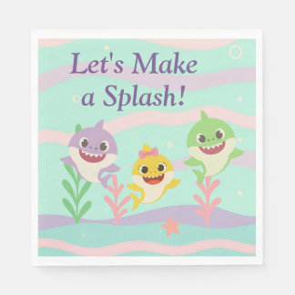 Guardanapo De Papel Baby Shark Party Napkins
