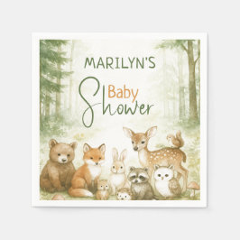 Guardanapo De Papel Baby Shower Cute Baby Animals