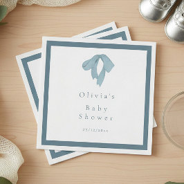 Guardanapo De Papel Baby Shower for Boy – Blue Bow, Customizable 