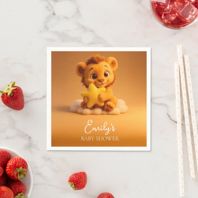 Guardanapo De Papel Baby Shower Napkins – Little Lion & Star (Insitu)