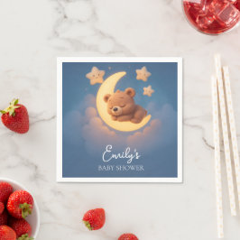 Guardanapo De Papel Baby Shower Napkins – Teddy Bear on the Moon