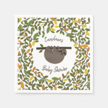 Baby Sloth Autumn Greenery Chá de fraldas