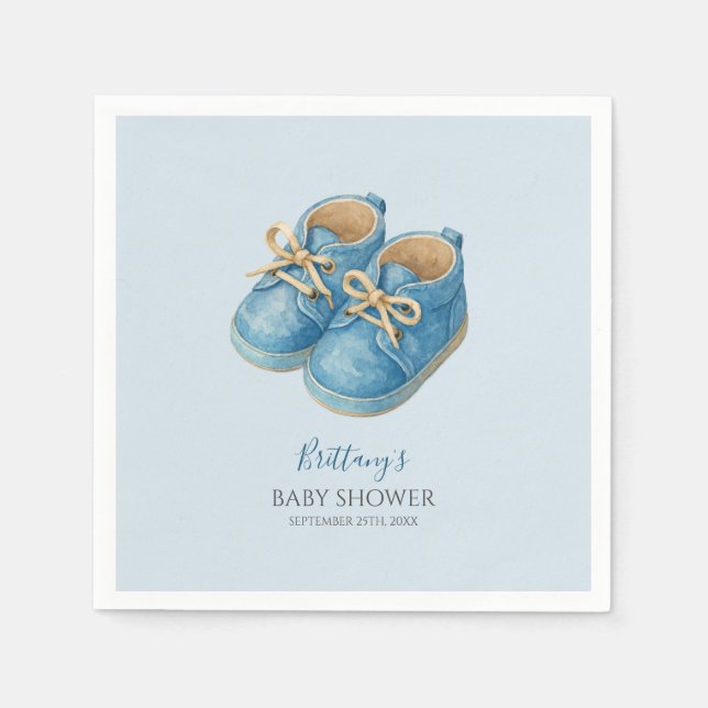 Guardanapo De Papel Baby Sneakers Sports Baby Shower  (Frente)