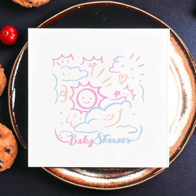 Guardanapo De Papel Baby Sun (baby shower theme party use and throw napkin,party decoration dinner table decor,event custom napkin)