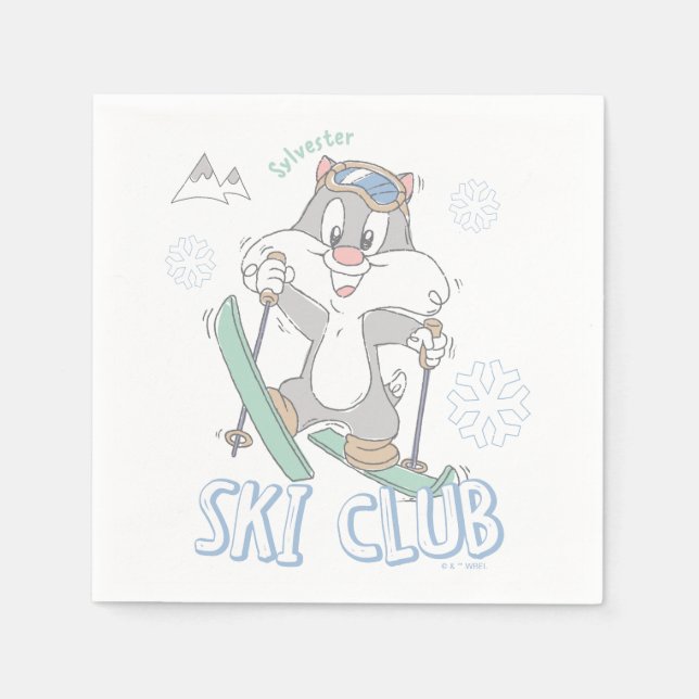 Guardanapo De Papel Baby SYLVESTER™ Ski Club (Frente)
