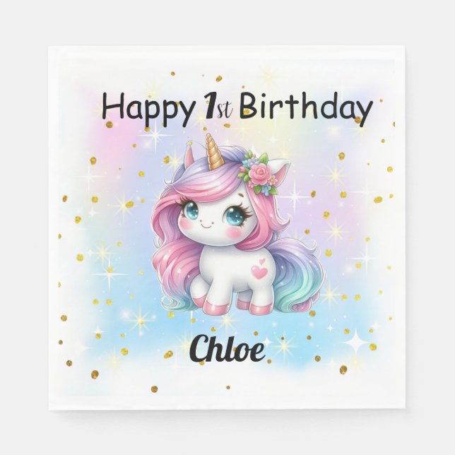 Guardanapo De Papel Baby Unicorn Paper Napkins. (Frente)