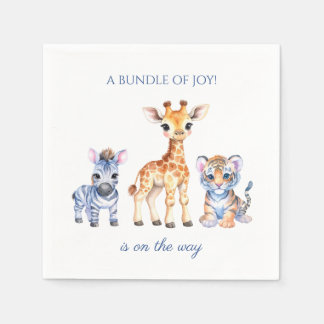 Guardanapo De Papel Baby Zebra Giraffe e Tiger
