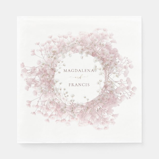 Guardanapo De Papel baby's breath floral frame wedding (Frente)