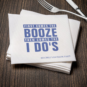 Guardanapo De Papel Bachelor Party Booze Antes de Eu Fazer Azul