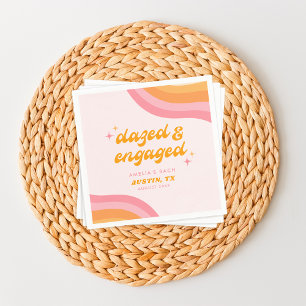 Guardanapo De Papel Bachelorette Cor de Rosa e Laranja, azuis e Envolv