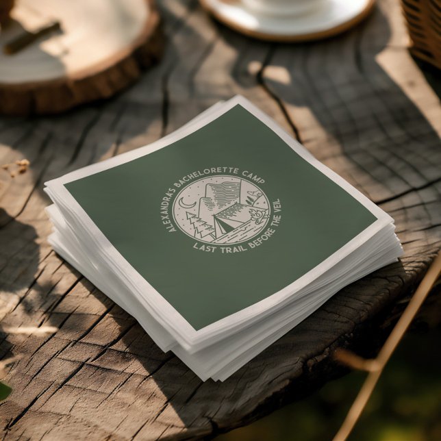 Guardanapo De Papel Bachelorette de Campanha nas Montanhas (Mountain Camping Weekend Bachelorette Napkins)