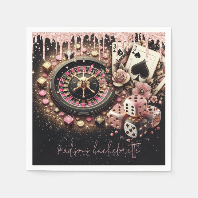 Guardanapo De Papel Bachelorette de Casino Personalizado de Luxo (Frente)
