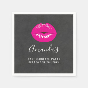 Guardanapo De Papel Bachelorette de Ilustração Glamorosa de Lábios