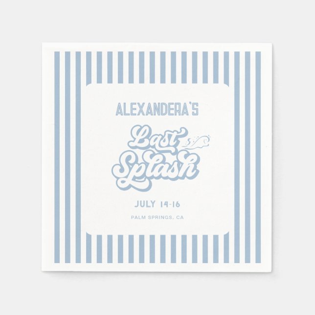 Guardanapo De Papel Bachelorette de Última Abertura Azul (Frente)