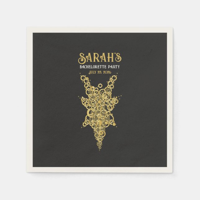 Guardanapo De Papel Bachelorette Dourada Mística Personalizada (Frente)