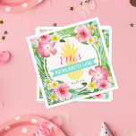 Guardanapo De Papel Bachelorette Luau de Casamento de Abacaxi Tropical<br><div class="desc">Os guardanapos do partido "Aloha" apresentam um abacaxi amarelo com uma fina camada de folhas verdes de palma e flores de hibisco tropicais. O texto de Bachelorette Luau personalizado do na moda pode ser personalizado com o nome da noiva. As cores vibrantes incluem cor rosa, magenta, verde, amarelo, marisco e...</div>