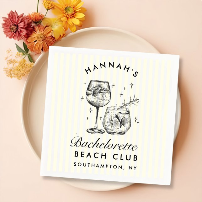 Guardanapo De Papel Bachelorette Moderna Papel Amarelo Nápoles (Criador carregado)