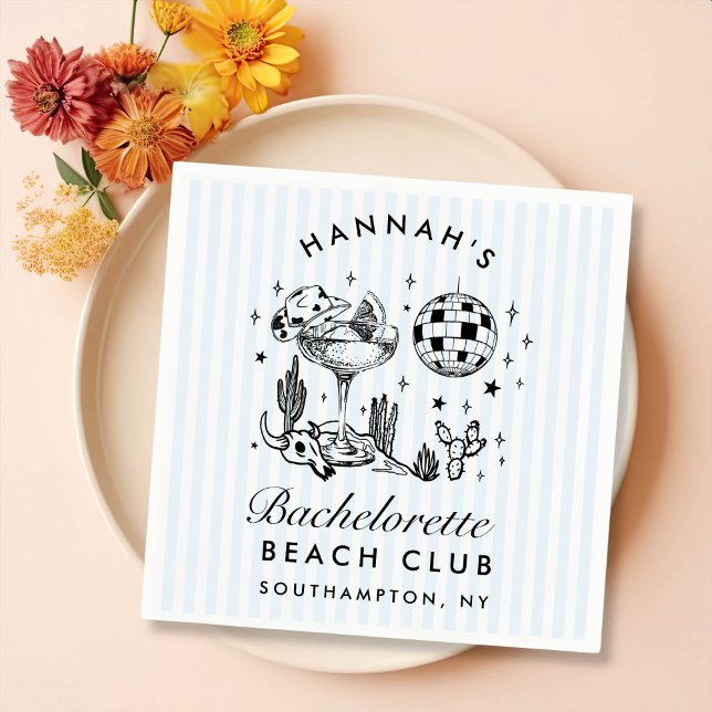 Guardanapo De Papel Bachelorette Ocidental Papel Azul Nápoles (Criador carregado)