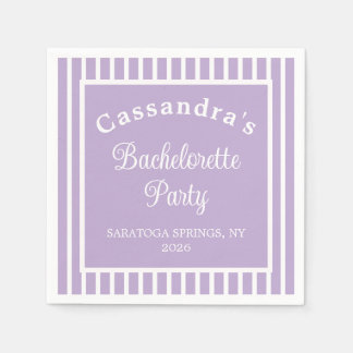 Guardanapo De Papel Bachelorette Party Retro Modern LightPurple Classy