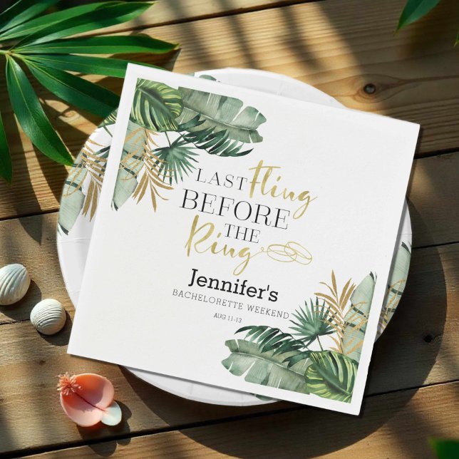 Guardanapo De Papel Bachelorette Weekend Napkins | Anéis tropicais (Criador carregado)