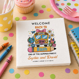 Guardanapo De Papel Bacia do fundo da escola! Festa Editável do Final 