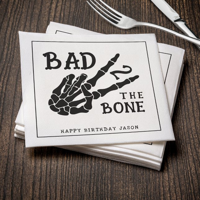 Guardanapo De Papel Bad 2 the Bone Skeleton 2nd Birthday Party (Criador carregado)