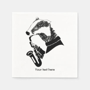 Guardanapo De Papel Badger tocando saxofone