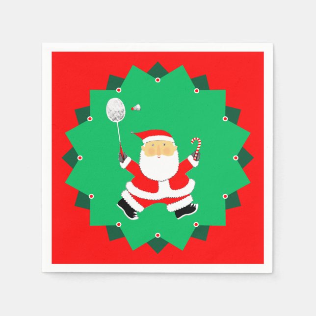 Guardanapo De Papel Badminton de Natal (Frente)