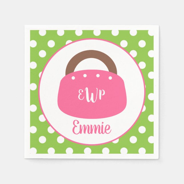 Guardanapo De Papel Bag das Bermudas Monogramas Partido Personalizado  (Frente)