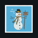 Guardanapo De Papel Bah Humbug Grumpy Christmas Snowman apresenta<br><div class="desc">Bah Humbug! Esta design engraçada é a coisa perfeita para uma celebração de janto de Natal, um presente de anfitrião ou anfitrião, ou qualquer pessoa que esteja um pouco no lado antissocial e que preferencialmente evite as grandes multidões nesta temporada de férias. Apresenta um boneco de neve vestindo um chapéu...</div>