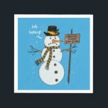 Guardanapo De Papel Bah Humbug Grumpy Christmas Snowman apresenta<br><div class="desc">Bah Humbug! Esta design engraçada é a coisa perfeita para uma celebração de janto de Natal, um presente de anfitrião ou anfitrião, ou qualquer pessoa que esteja um pouco no lado antissocial e que preferencialmente evite as grandes multidões nesta temporada de férias. Apresenta um boneco de neve vestindo um chapéu...</div>