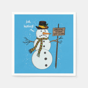 Guardanapo De Papel Bah Humbug Grumpy Christmas Snowman apresenta