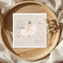 Bailarina Personalizada Aniversário Bege Floral