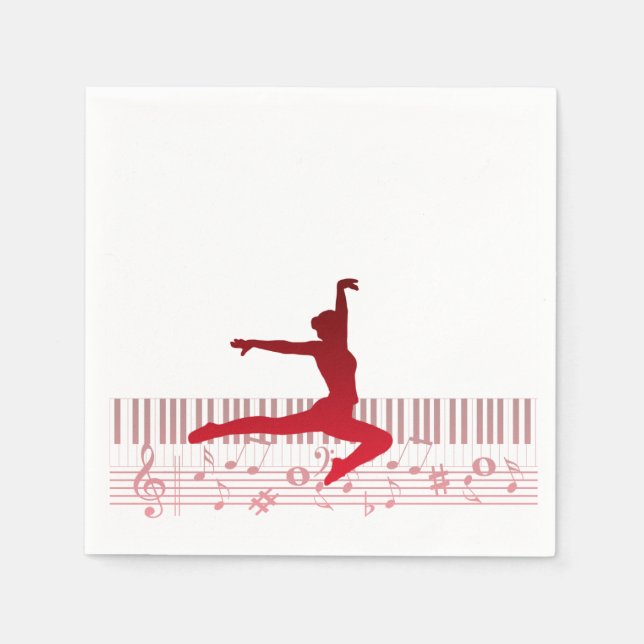 Guardanapo De Papel Bailarino de balé em um teclado  (Frente)