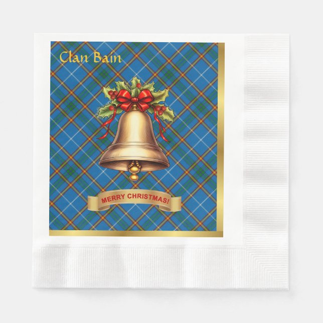 Guardanapo De Papel Bain Personalizado Tartan Natal (Frente)