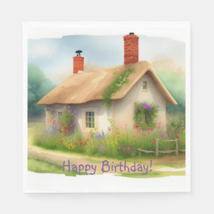 Guardanapo De Papel Bairthday de algodão em inglês