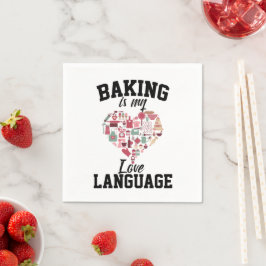Guardanapo De Papel Baking É Minha Língua De Amor - Baker Engraçado