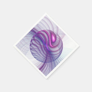 Guardanapo De Papel Balanço Bonito Arte Fractal Abstrata Moderna Rosa