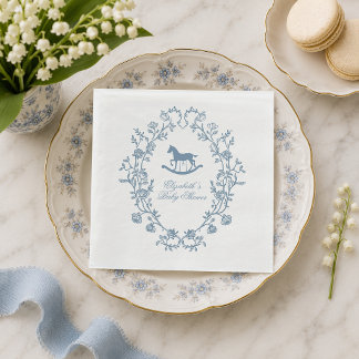 Guardanapo De Papel Balanço Preppy Azul Wedgewood Chuveiro de Bebê