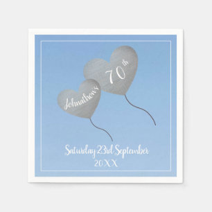 Guardanapo De Papel Balão azul de 70 aniversário