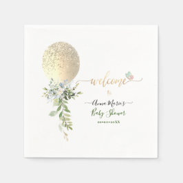 Guardanapo De Papel Balão de Glitter PixDezines Qualquer Evento Bem-vi