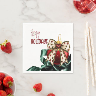 Guardanapo De Papel Balas de Natal com Arco Bonito e Faixa Verde