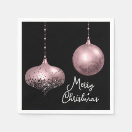 Guardanapo De Papel Balas de Natal, cor-de-rosa, Douradas e embaçadas