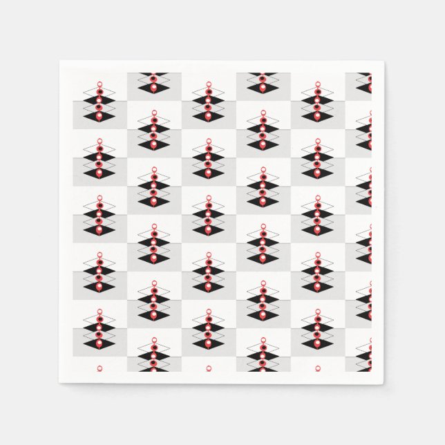 Guardanapo De Papel Balas e planetas de arte atômica retrô (Frente)